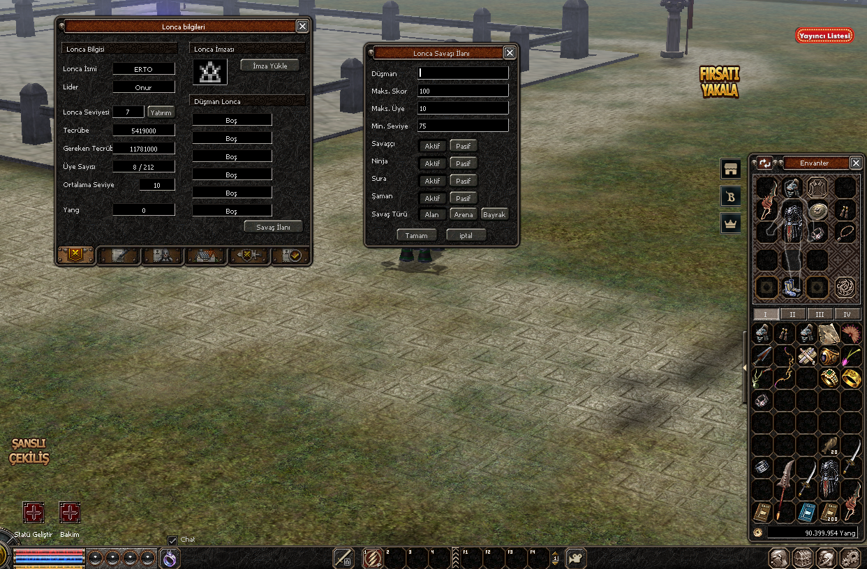 Gelişmiş Lonca Savaş Ayarları